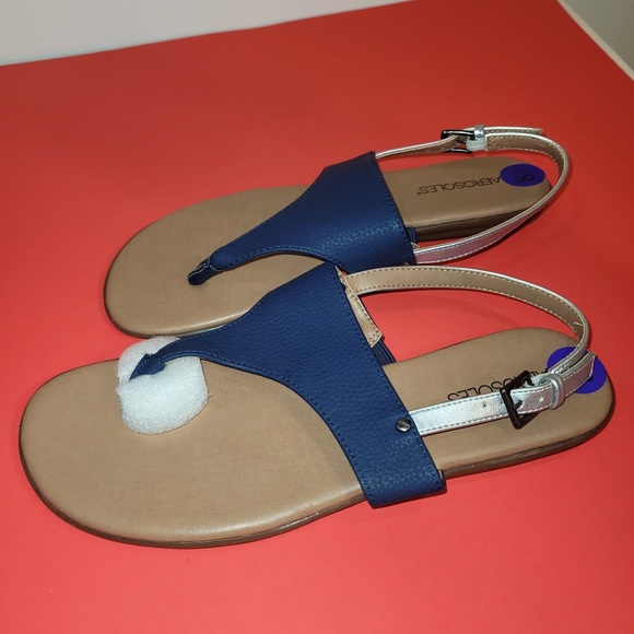 New aerosoles in conclusion open toe flat sandals Sz 8.5 - Picture 2 of 7